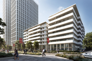 Sipral dodávkou 11 000 m² fasády obytnému bloku B projektu Cherry Park pokračuje ve spoluutváření nového metropolitního centra severovýchodního Londýna. Sipral práce navazuje na blok A, kterému fasádu také dodává. - 1