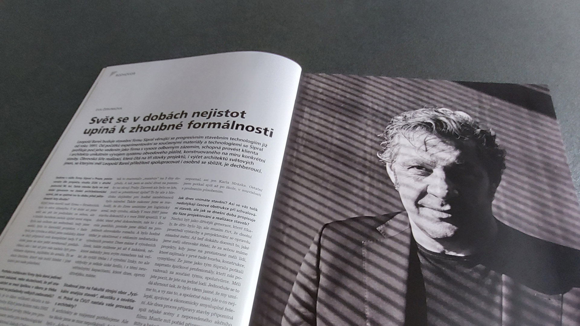 Leopold Bareš, founder and owner of Sipral, looks back at the company’s history in the Stavba Detail magazine